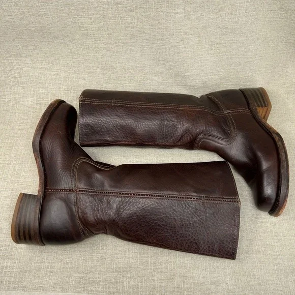 VTG 80s Frye Campus 14L Brown Leather Tall Riding Boots Womens Size 9M USA Made - Picture 9 of 14